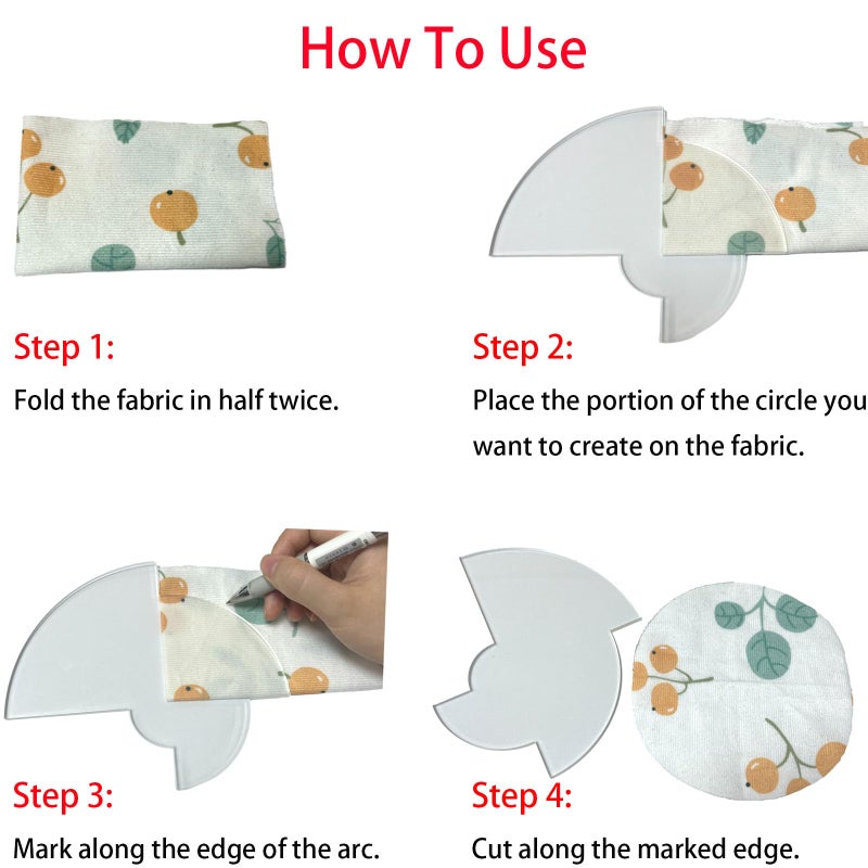 SPANSEE Circle and Arcs Quilting Templates, Quilting Rulers, Sewing Templates for DIY Quilting Sewing Crafts, Quilting Supplies, Helps You Create Circles and Arcs in Four Sizes - Image 4